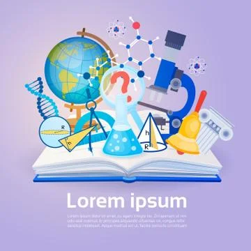 Open Book Library Read School Education Knowledge Concept Stock Illustration