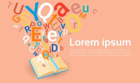 Open Book Library Read School Education Knowledge Concept Stock Illustration