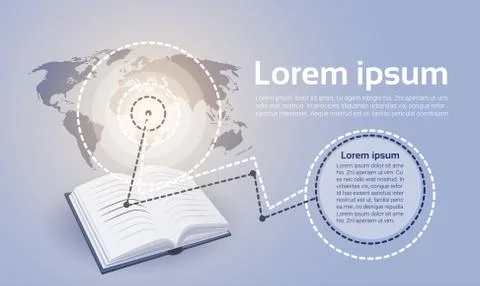 Open Book Library Read School Education Knowledge Concept Stock Illustration