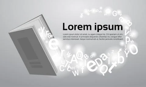 Open Book Library Read School Education Knowledge Concept Stock Illustration