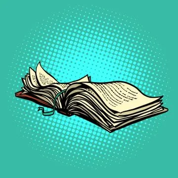 An open book lies Stock Illustration