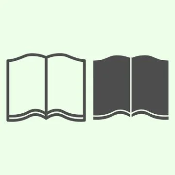 Open book line and solid icon. Learning education textbook outline style Stock Illustration