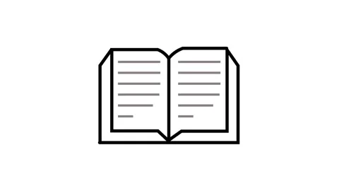 Open book line icon animated on white background. Stock Footage 263227257