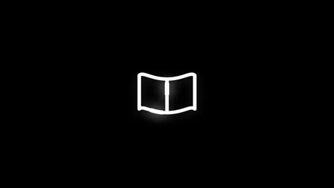Open Book Line Icon Animation Loop Black Background Stock Footage 337871343