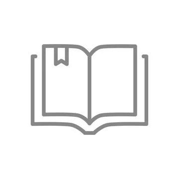 Open book line icon. Encyclopedia, diary, e-book symbol Illustrazione stock