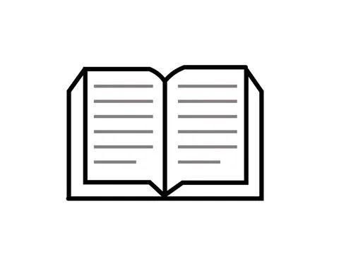Open book line icon on white background. Stock Illustration