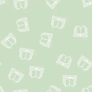 Open book line seamless pattern Stock Illustration