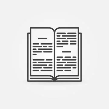 Open book linear icon Stock Illustration