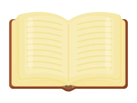 Open Book with Lined Pages Flat Illustration Stock Illustration