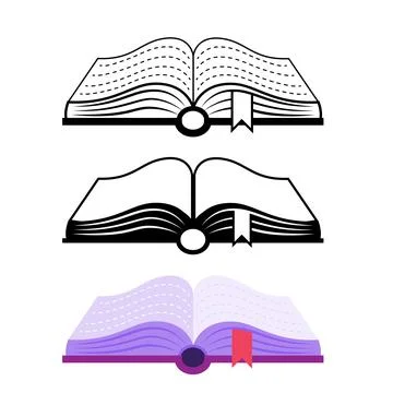 Open book logo , icon ,flat design, vector Stock Illustration