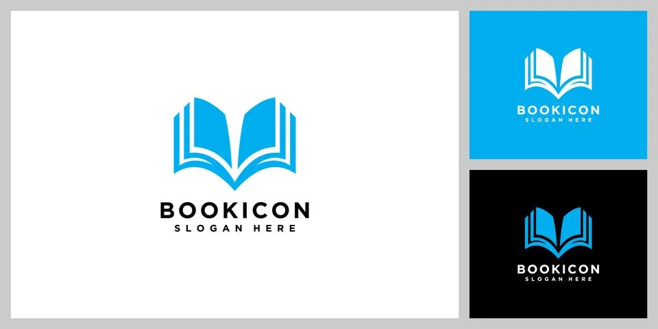 Open book logo vector design template Stock Illustration