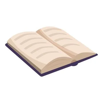 Open book lying on desk showing blank pages for custom text Stock Illustration