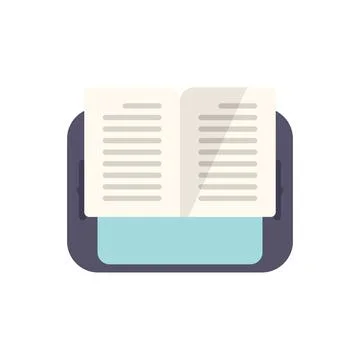 Open book lying on top of a tablet computer Illustrazione stock