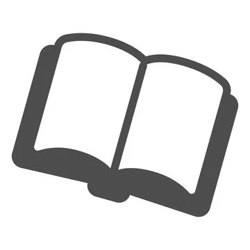 Open book, magazine solid icon, children book day concept, magazine vector sign Ilustração Stock