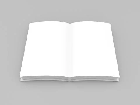 Open book mock up on gray background. Illustrazione stock