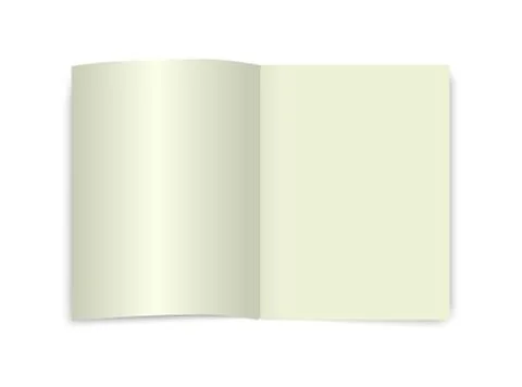 Open book mockup. Vector page top view. Blank school dictionary ecnyclopedia Stock-Illustration
