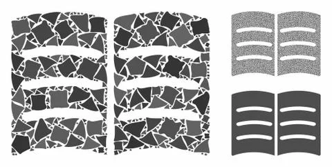 Open book Mosaic Icon of Bumpy Elements Illustrazione stock