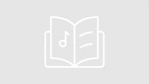 Open book with music note ui icon white line animation Видео 321855473