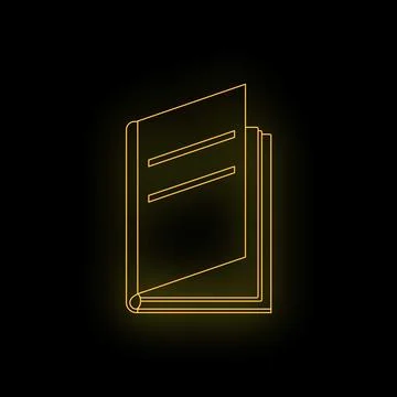 Open book neon glowing outline icon Stock Illustration