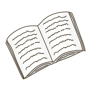 Open book, notebook hand drawn illustration Stock Illustration