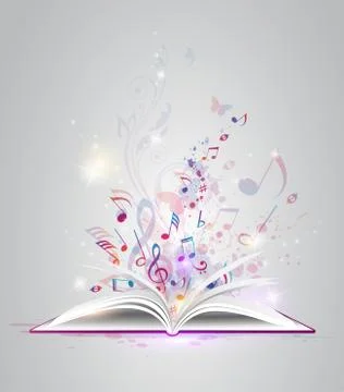 Open book with notes Stock Illustration