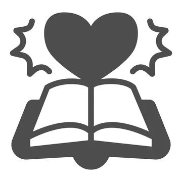 Open book novel solid icon, children book day concept, book and novel vector 스톡 일러스트