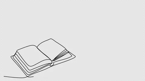 Open book. One line drawing animation. Video clip with alpha channel. Video stock 268058058