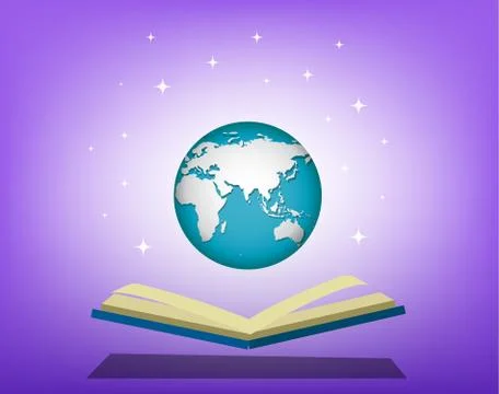 Open book, open world, vector Stock Illustration