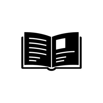 Open Book or Passport Document Silhouette Icon Stock Illustration