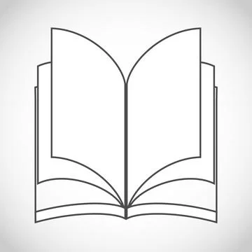 Open book outline icon linear coloring page template isolated on white Stock Illustration