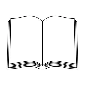 Open Book Outline Vector Illustration Stock Illustration