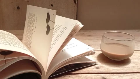 Open book page with wind Stock Footage 145441105