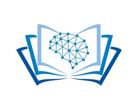 Open book pages with brain connection Illustrazione stock