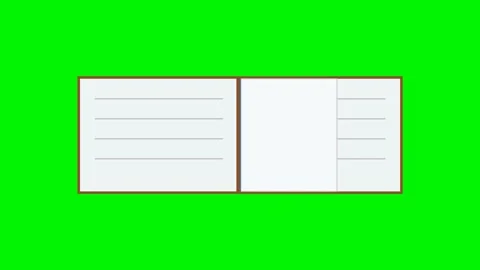 Open book pages turning on green screen overlay 4K Видео 337062389