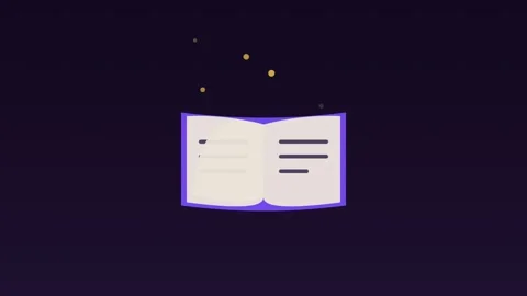 Open book pages turning knowledge grape education loop Video stock 342614042