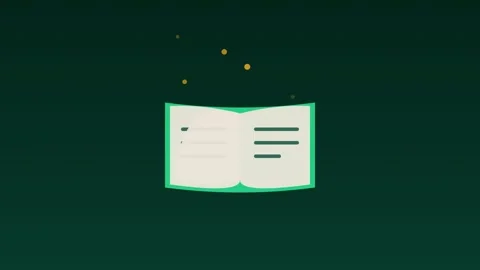 Open book pages turning knowledge jade education loop Stock Footage 342614045