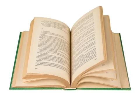 Open book with pages on the white background Stock Photos