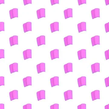 Open book pink cartoon pattern seamless background Illustrazione stock