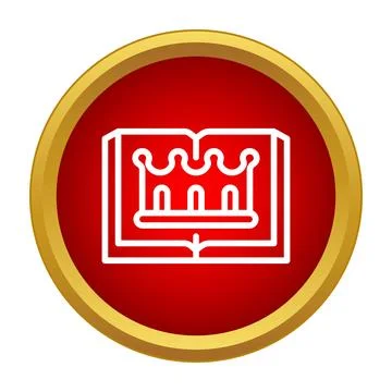Open book presenting crown royalty kingdom power icon Stock Illustration