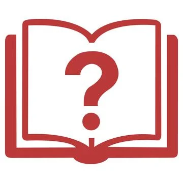 Open book with question mark icon. Knowledge base symbol. Stock Illustration