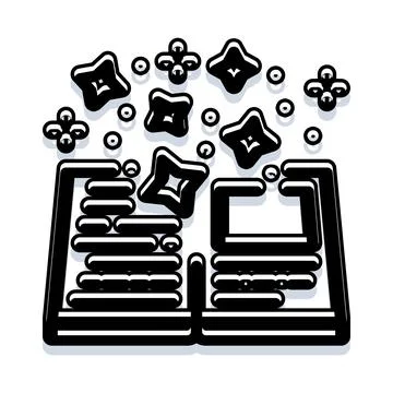 Open book radiating knowledge and imagination concept Stock Illustration