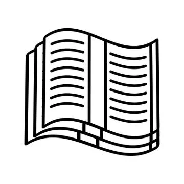 Open book read learn outline Ilustración de archivo