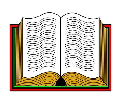 Open book reading colorful vector Stock Illustration