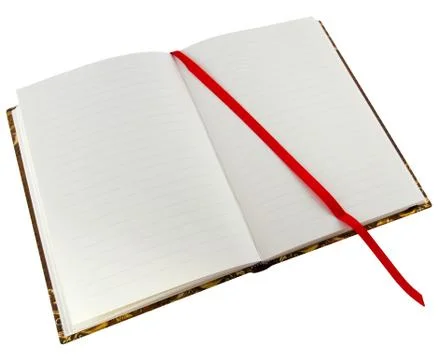 Open book with red binder Stock Photos