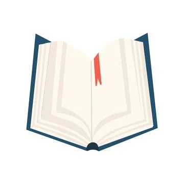 Open book with a red bookmark on a white background Stockillustratie