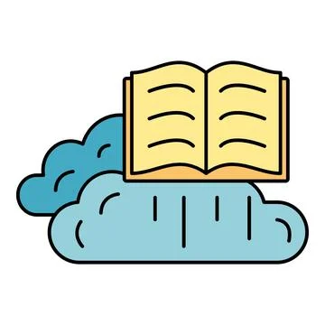Open book resting on cloud for digital learning イラスト素材