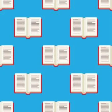 Open book seamless pattern Stock Illustration