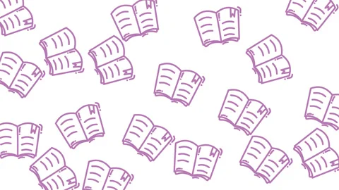 Open book seamless pattern, school or education background, motion animation Vidéo 332892726