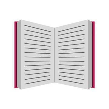 Open book with sheets. Simple design. Stock Illustration