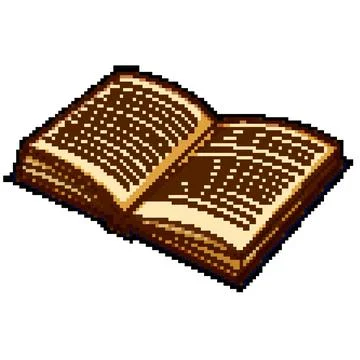 Open book showing aged pages with text lines Stock Illustration